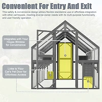Streamdale Furniture Large Wooden Outdoor Cat Enclosure with 7 Platforms, 2 Boxes, and 2 Bridges