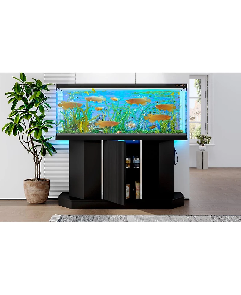 Streamdale Furniture 55-75 Gallon Aquarium Stand with Power Outlet and Storage, 880LBS Capacity