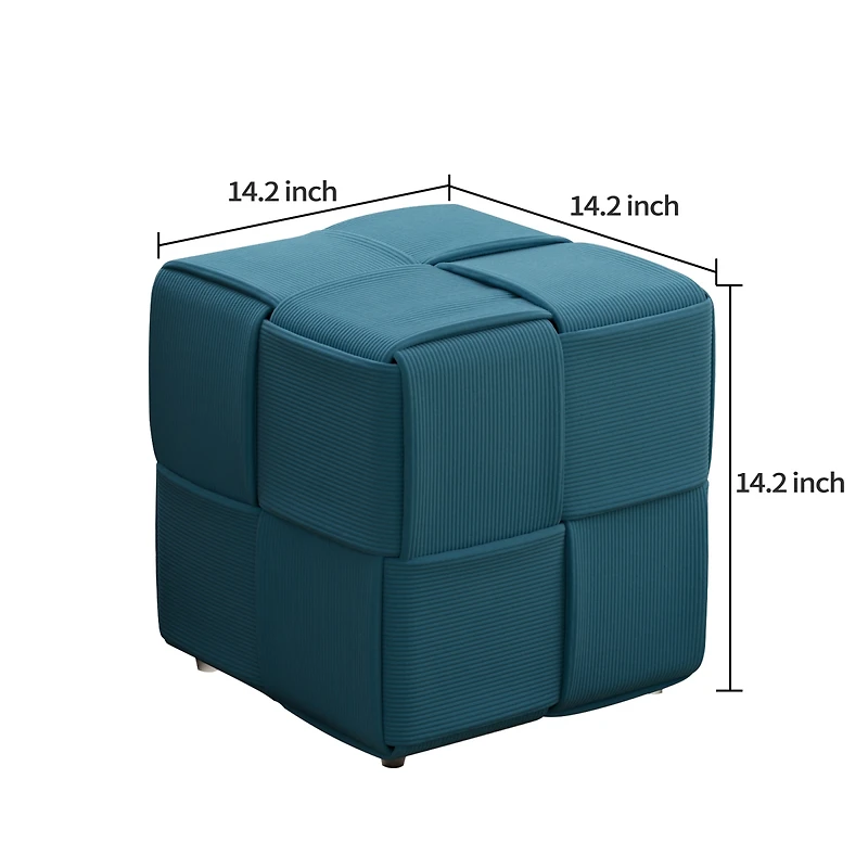 Streamdale Furniture Square Corduroy Ottoman Foot Rest