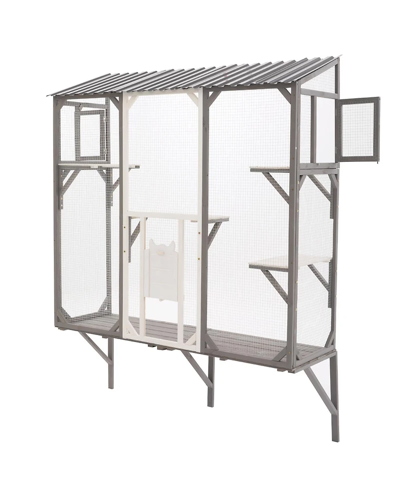 Streamdale Furniture Outdoor Catio Enclosure with Platforms for 1-3 Cats