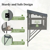 Streamdale Furniture Expandable Wooden Window Catio Enclosure for Indoor Cats