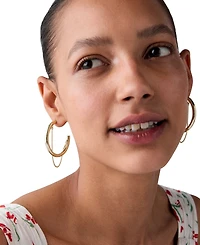 kate spade new york Gold-Tone Chain Reaction Hoop Earrings