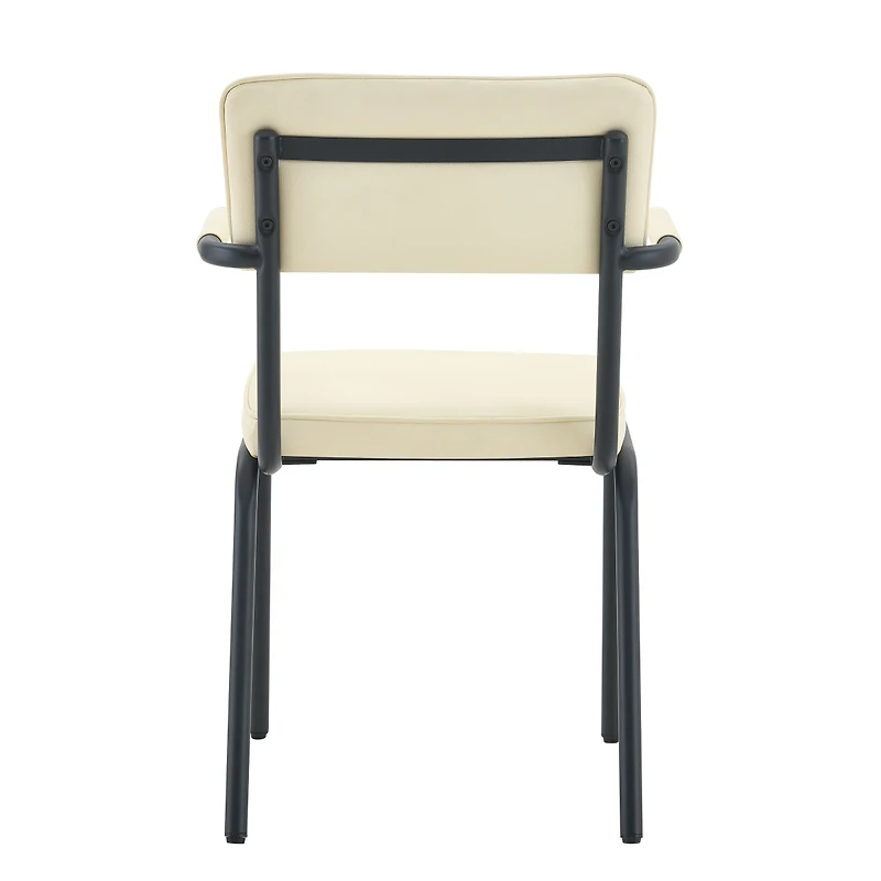Streamdale Furniture Huggable Upholstered Dining Chairs with Leather and Metal Legs