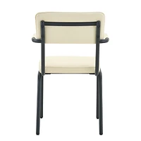 Streamdale Furniture Huggable Upholstered Dining Chairs with Leather and Metal Legs