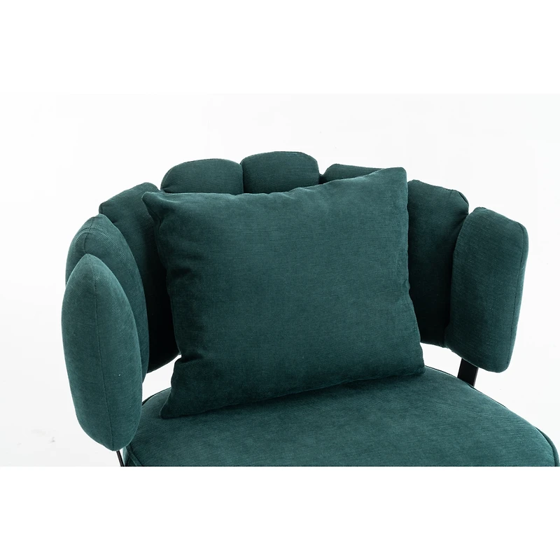 Streamdale Green Chenille Decorative Armchair with Spring Seat and Slipcover