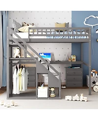 Streamdale Furniture Loft Bed with Two Chest of Drawers