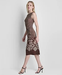 Dkny Women's Sleeveless Side Knot Midi Dress