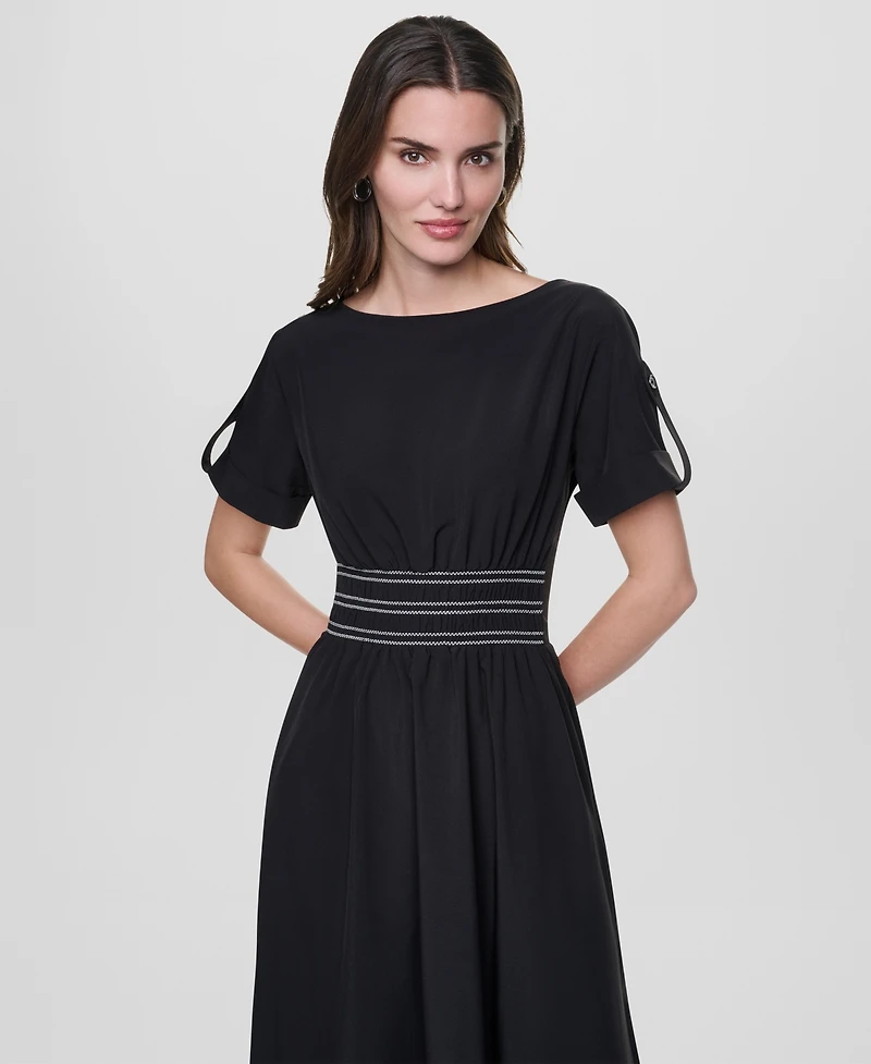 Dkny Women's Smocked Waist Midi Dress