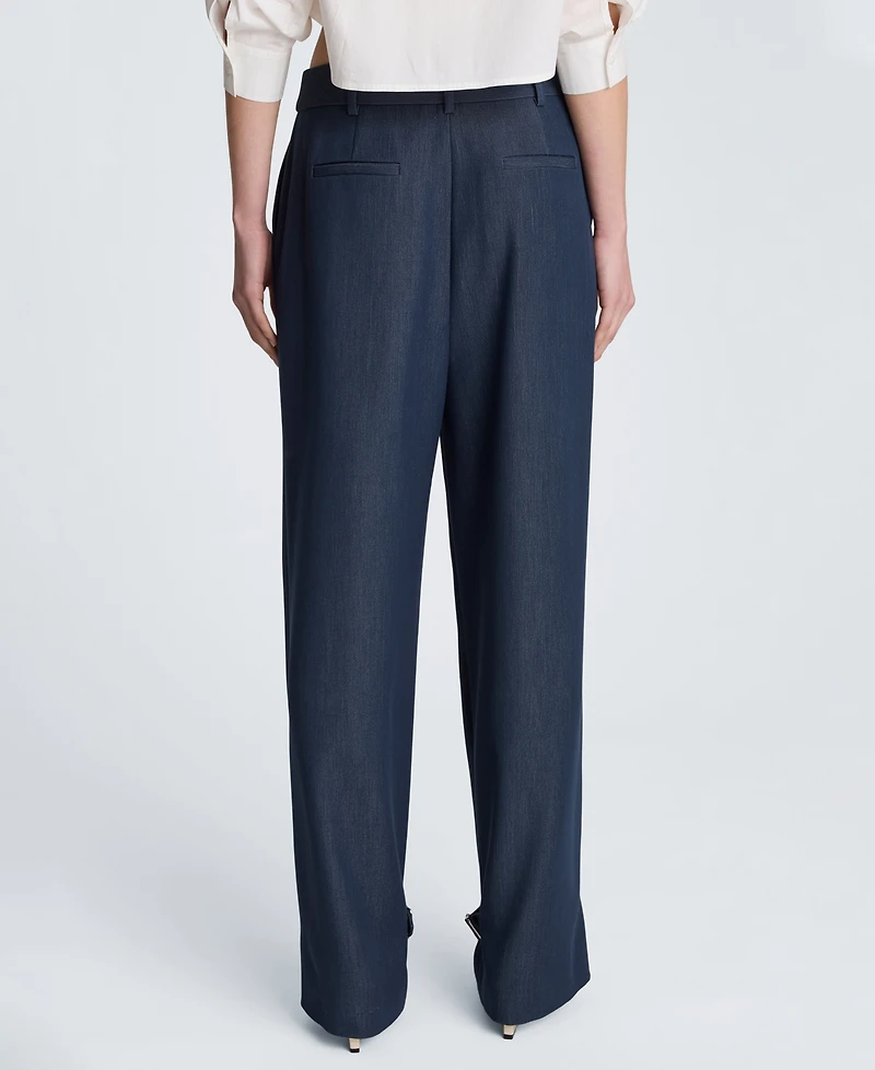 Kenneth Cole Women's High-Rise Belted Cuff Pants