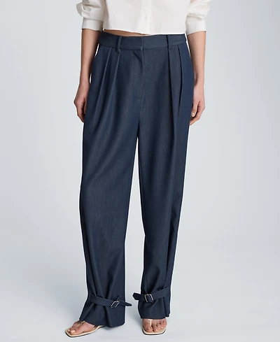 Kenneth Cole Women's High-Rise Belted Cuff Pants