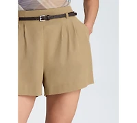 Kenneth Cole Women's High-Rise Belted Shorts