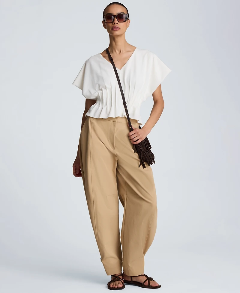 Kenneth Cole Women's Pleated V-Neck Top