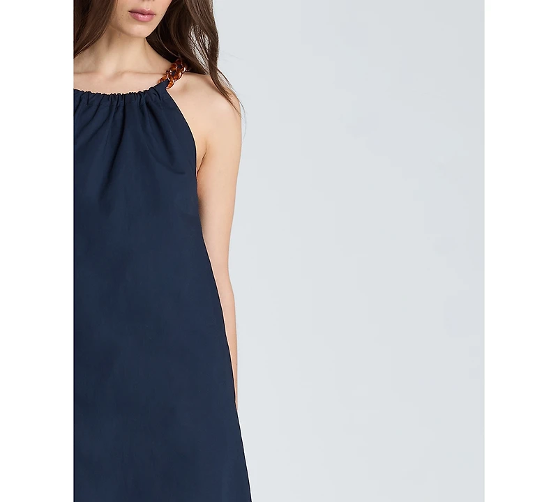 Kenneth Cole Women's Cotton-Blend Halter Neck Midi Dress