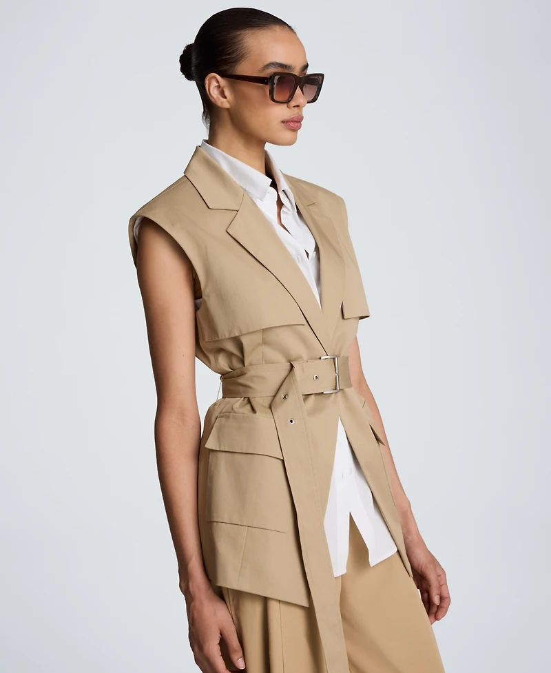 Kenneth Cole Women's Belted Vest with Detachable Jacket
