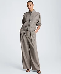 Kenneth Cole Women's Drawcord Flap Pocket Windbreaker Jacket