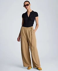 Kenneth Cole Women's Wide Leg Double Pleat Pants