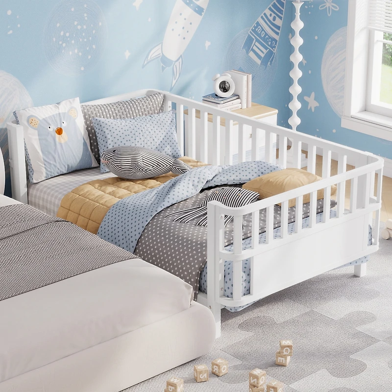 Streamdale Furniture Metal Platform Bed with Rails for Kids