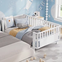 Streamdale Furniture Metal Platform Bed with Rails for Kids