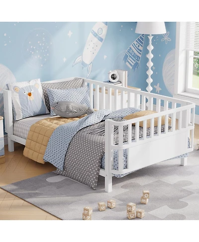Streamdale Furniture Metal Platform Bed with Rails for Kids
