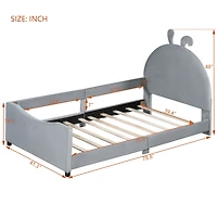 Streamdale Furniture Upholstered Daybed with Rabbit Ear Shaped Headboard