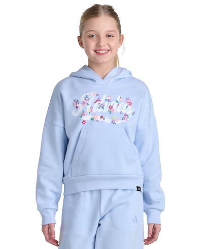 adidas Big Girls' 7-16 Long-Sleeve Graphic Fleece Hooded Pullover Sweatshirt