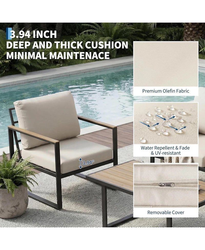 gaomon 4-Piece Outdoor Patio Furniture Set