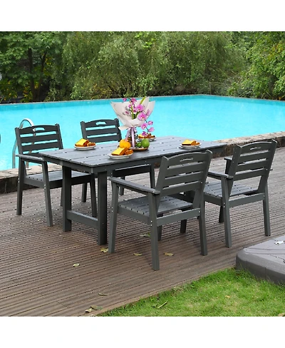 Streamdale Furniture 5-Piece Hdpe Outdoor Patio Dining Set with Umbrella Hole