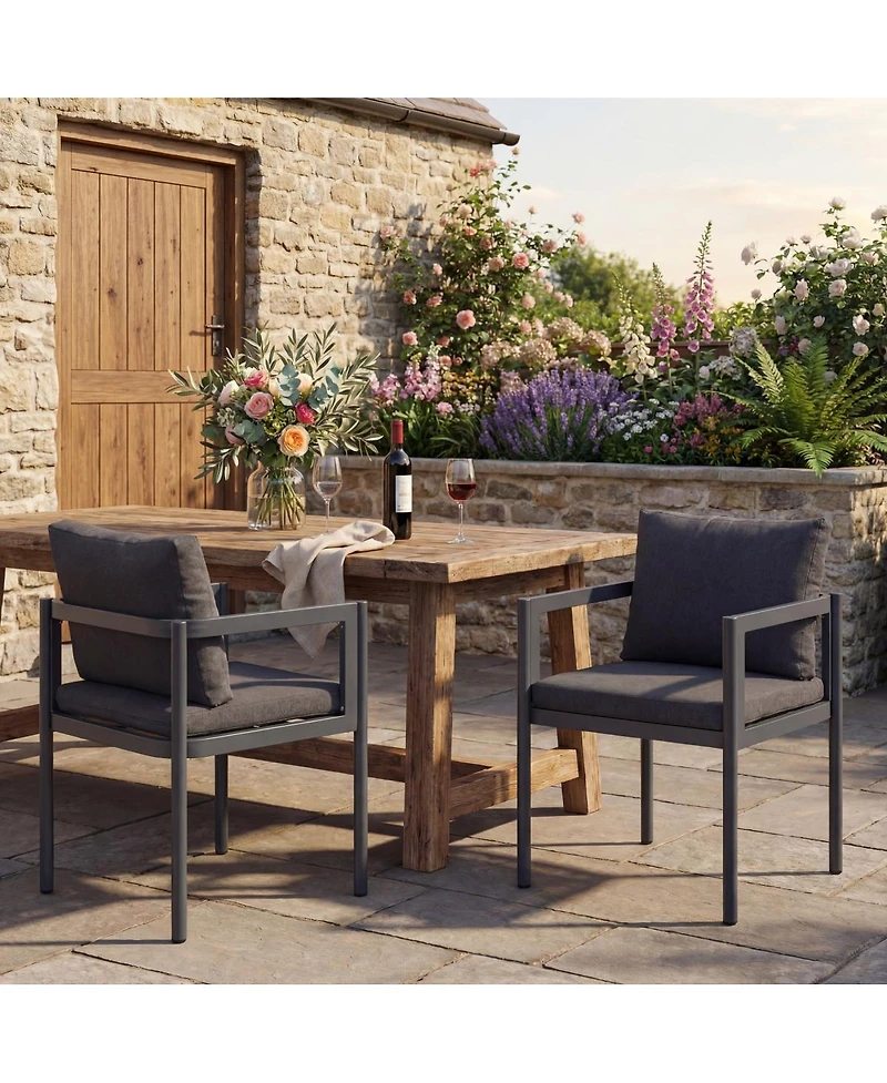 Streamdale Furniture Outdoor Aluminum Patio Dining Chairs, Set of 2