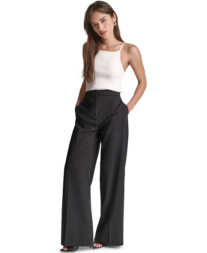 Bcbg Women's Pinstripe Full-Length High-Rise Pants