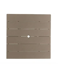 Streamdale Furniture Weathered Wood Hdpe Folding Square Patio Dining Table, 37.8" x 37.8" x 29.5