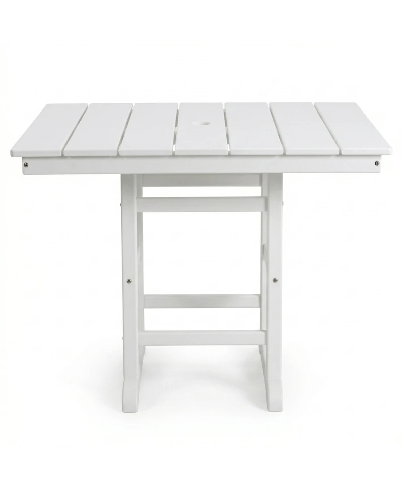 Streamdale Furniture White Hdpe 37.8" Square Folding Outdoor Dining Table
