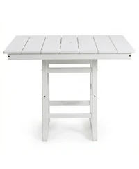 Streamdale Furniture White Hdpe 37.8" Square Folding Outdoor Dining Table