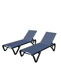 Streamdale Furniture 2-Piece Aluminum Patio Chaise Lounge with Adjustable Backrest