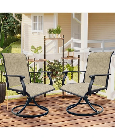 Streamdale Furniture 2-Piece Outdoor Swivel Textilene Patio Dining Chairs