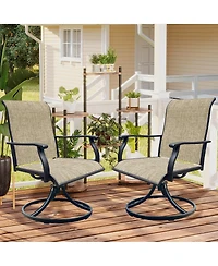Streamdale Furniture 2-Piece Outdoor Swivel Textilene Patio Dining Chairs