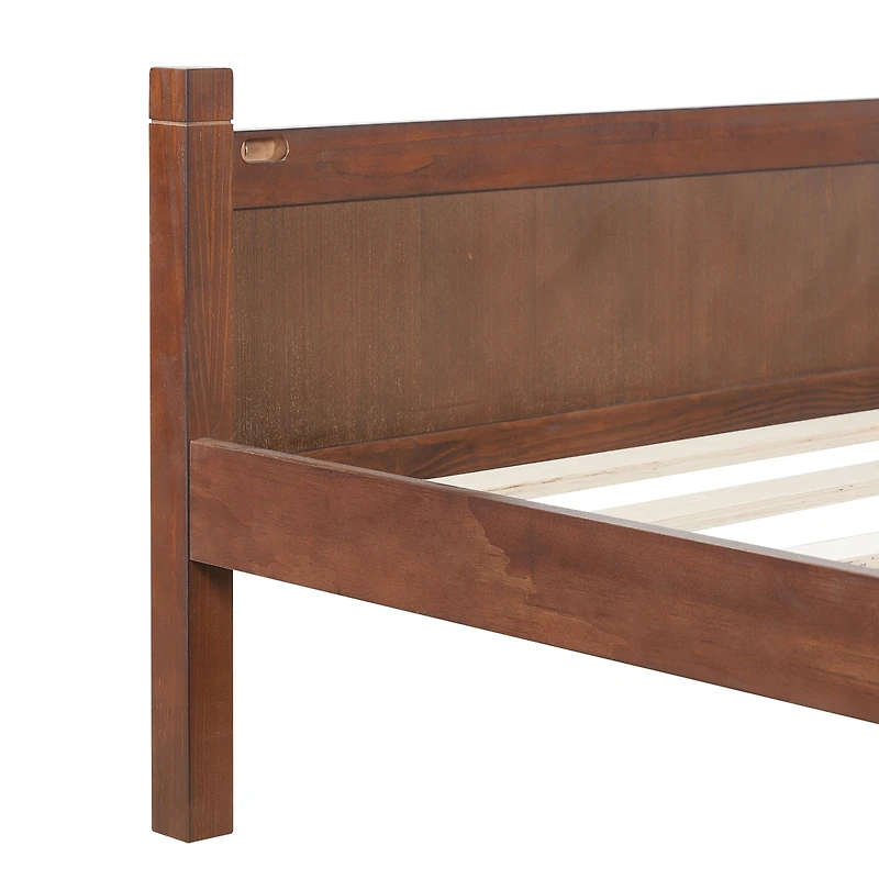 Streamdale Furniture Minimalist Modern Full Size Platform Bed with Wood Grain Finish