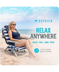 Ostrich The Lightweight Backpacker Portable Reclining Beach Camping Chair Stripe