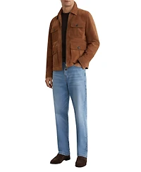 Reiss Men's Daventry Suede Four-Pocket Zip-Through Jacket