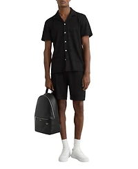 Reiss Men's Aleo Textured-Wave Cuban-Collar Shirt