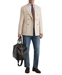 Reiss Men's ManciTailored-Fit Double-Breasted Herringbone Blazer