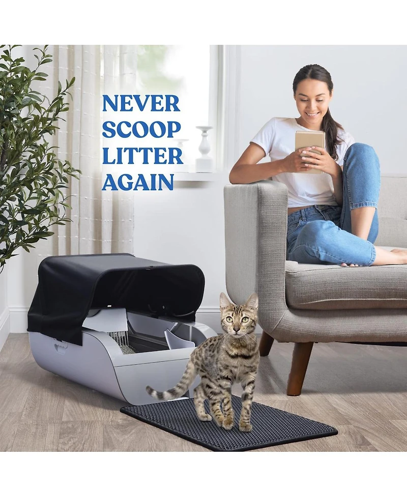 Streamdale Furniture Smart Cat Litter Box Cat Litter Box Wide Opening