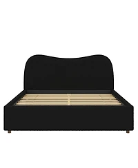 Streamdale Furniture Queen Size Upholstered Platform Bed with Wooden Slats