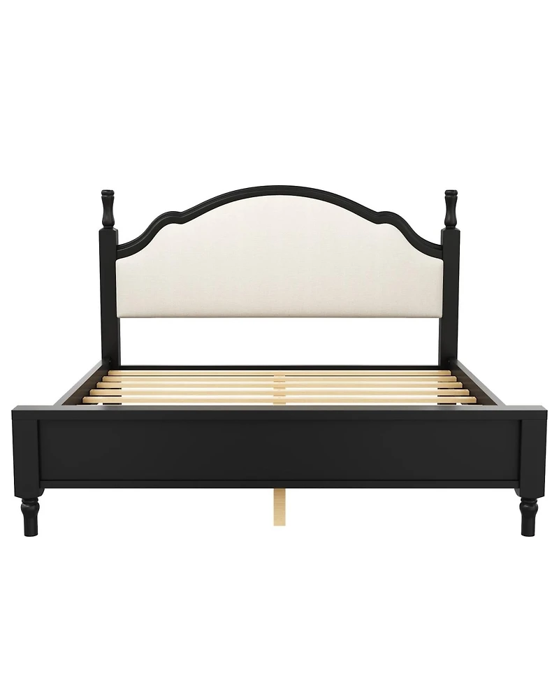 Streamdale Furniture Queen Wood Platform Bed with Upholstered Headboard