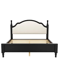 Streamdale Furniture Queen Wood Platform Bed with Upholstered Headboard