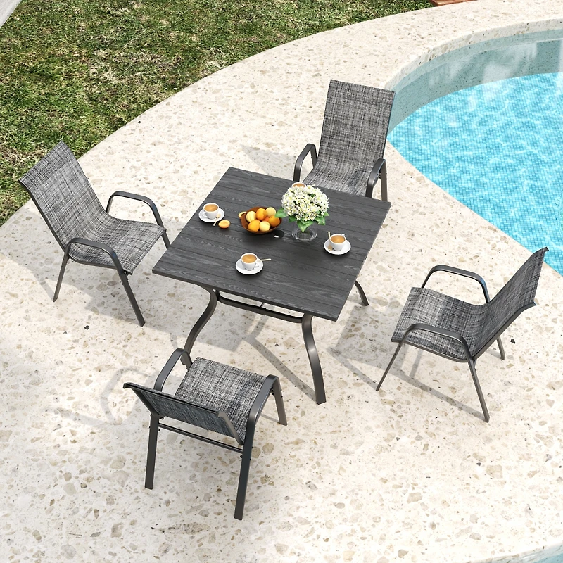 Streamdale Furniture Heavy-Duty Outdoor Teslin Fabric Chairs, 350 lbs Capacity, Ergonomic and Waterproof