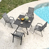 Streamdale Furniture Heavy-Duty Outdoor Teslin Fabric Chairs, 350 lbs Capacity, Ergonomic and Waterproof