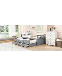 Streamdale Furniture Daybed with Trundle and Drawers, Twin Size