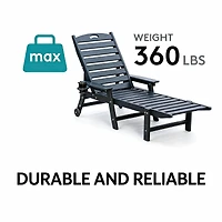 Streamdale Furniture Hdpe 4-Position Adjustable Outdoor Chaise Lounge Chair