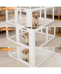 Streamdale Furniture Clear Acrylic Indoor Playpen For Puppies, Rabbits, And Cats (10 Panels