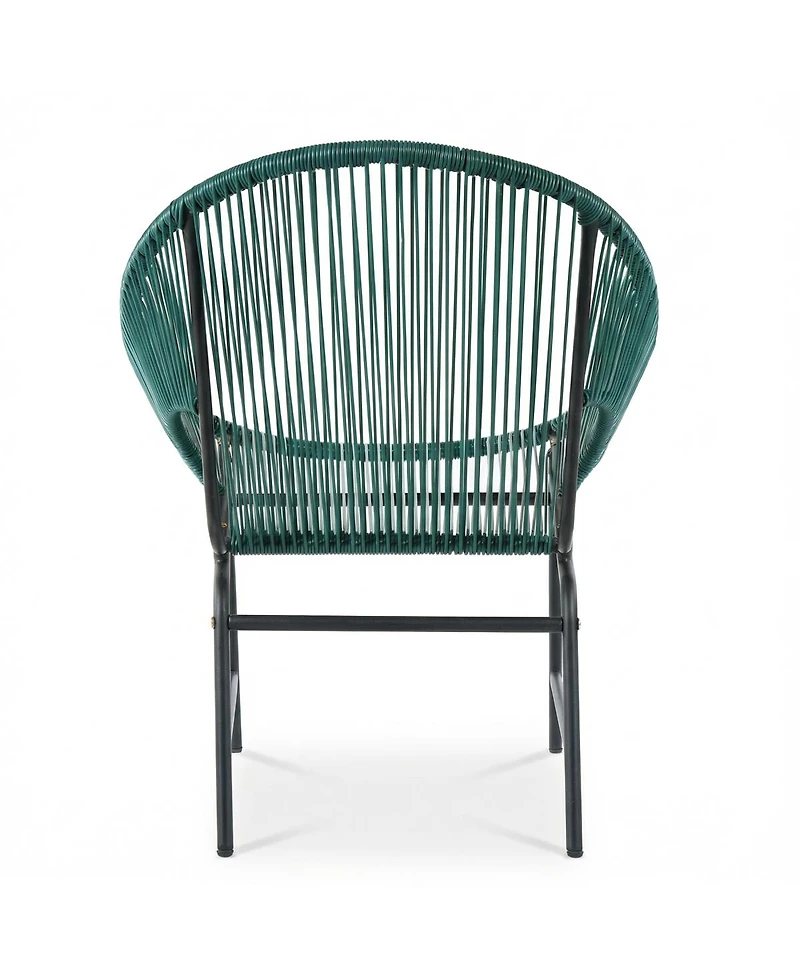Streamdale Furniture Vibrant Teal Pe Rattan Outdoor Patio Chair with Durable Iron Frame